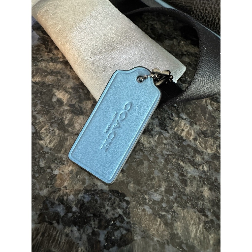 Coach Racer Small Belt Bag Blue And Black Leather $328 Satchel Purse - Picture 6 of 11
